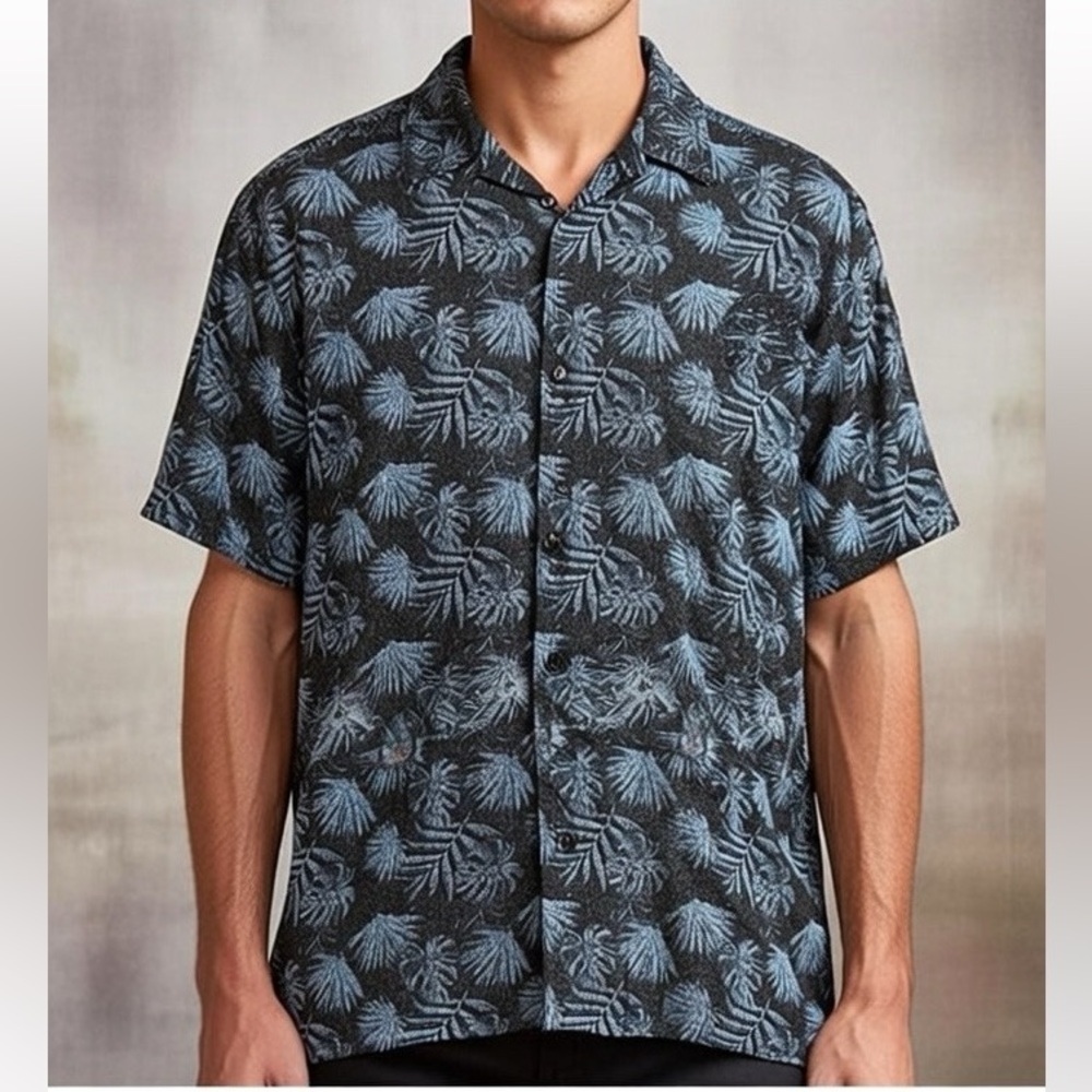 Nat Nast Premium Silk Cotton Shorts Sleeve Button down - XXL